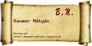 Baumer Mátyás névjegykártya