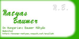 matyas baumer business card